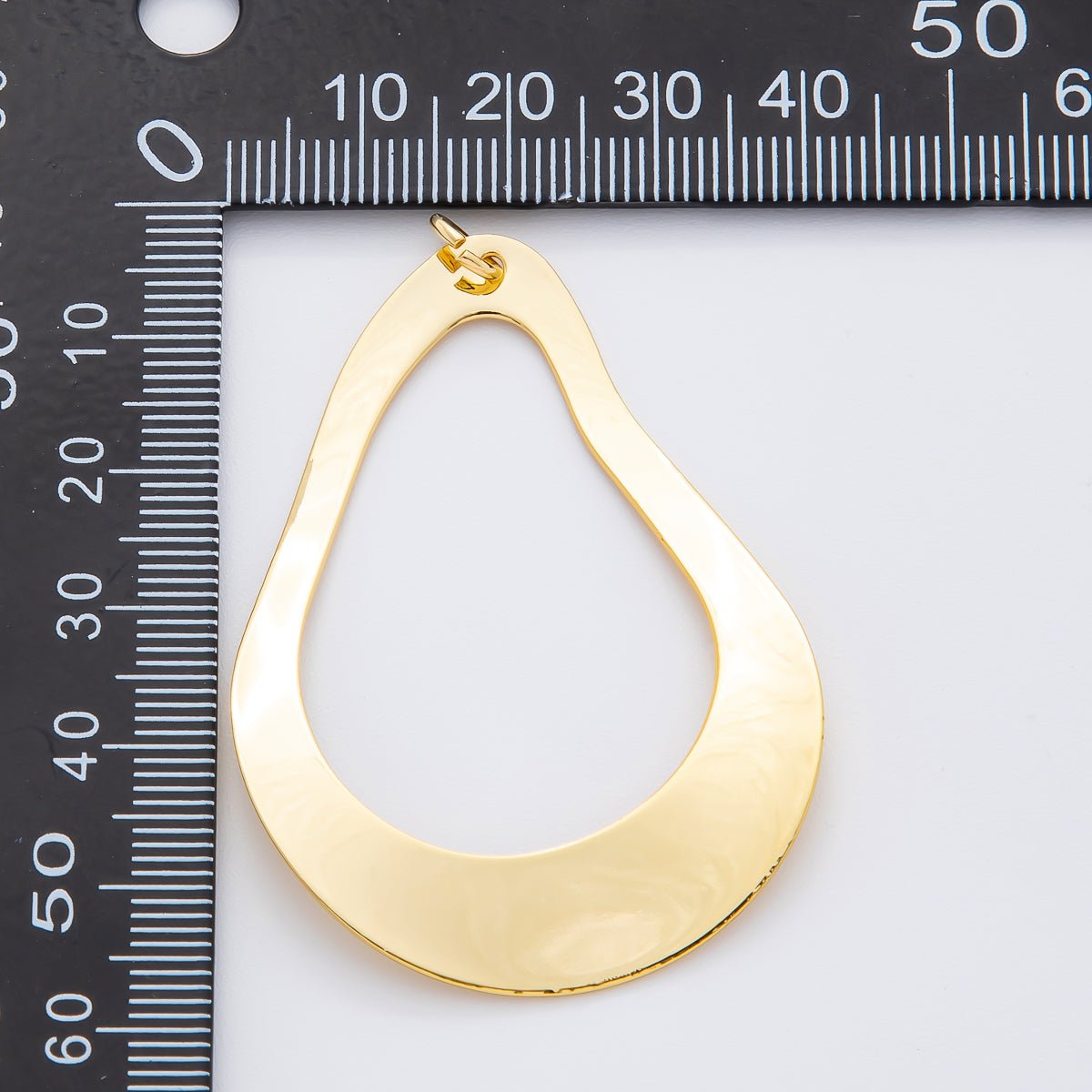18K Gold Filled 58mm Open Pear - Cut Oblong Charm | N - A1525 - DLUXCA