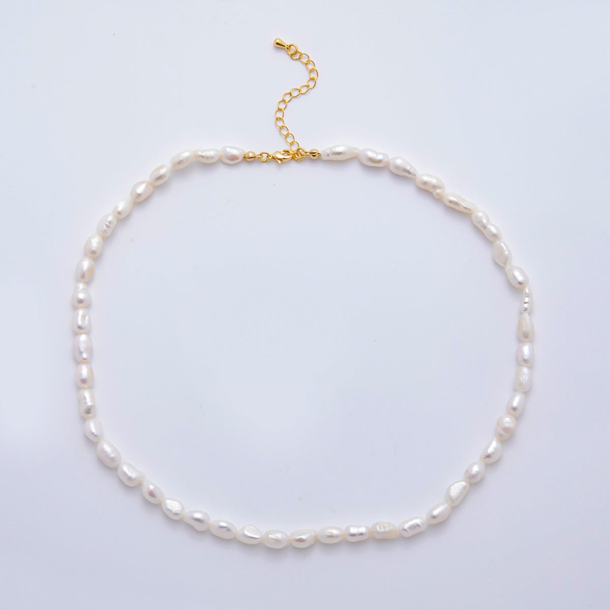 18K Gold Filled 5.9mm Freshwater Pearl Necklace 17.1 Inches + Extender | WA - A3472 - DLUXCA