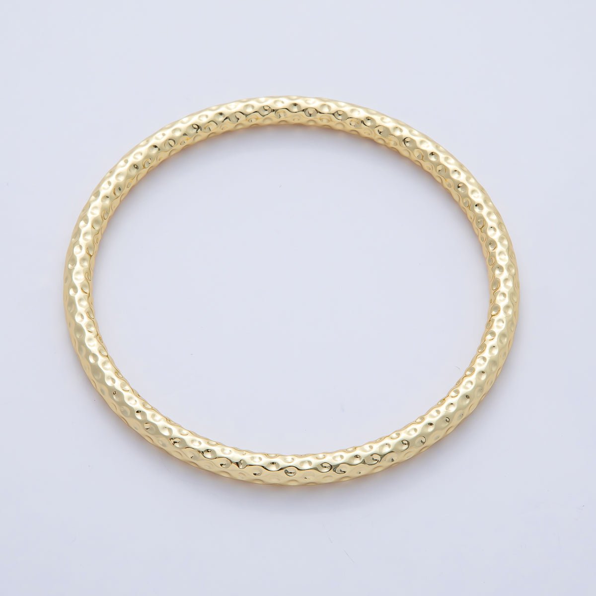 18K Gold Filled 5mm Hammered Band Bangle Bracelet | WA - 3484 - DLUXCA