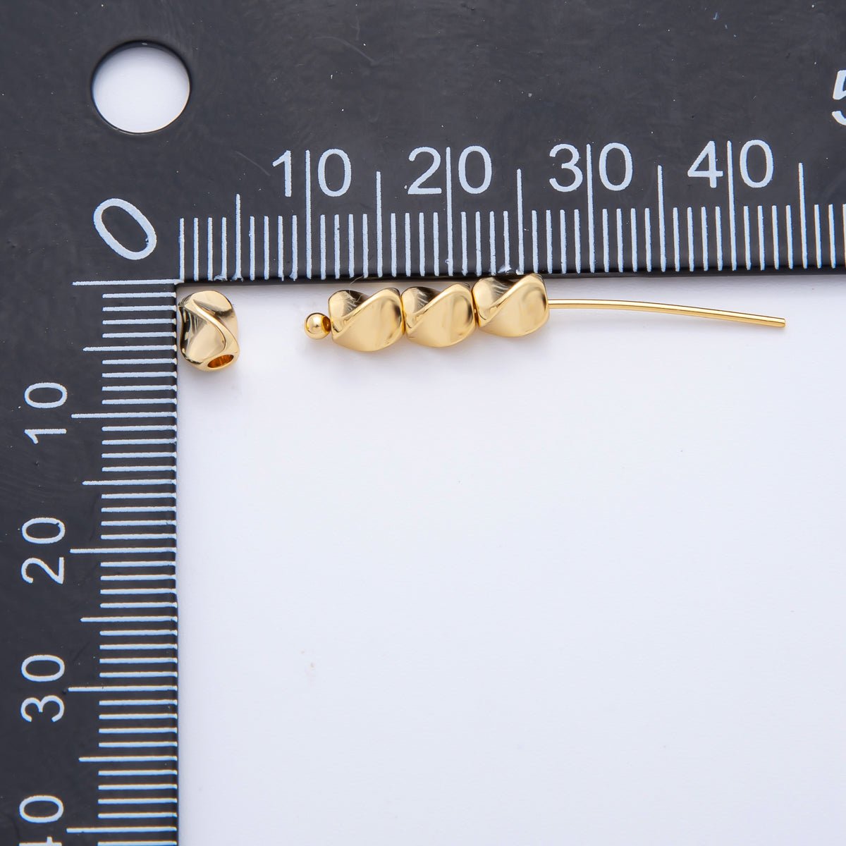 18K Gold Filled 5mm Molten Gold Tube Cylinder Spacer Bead | AF - A1088 - DLUXCA