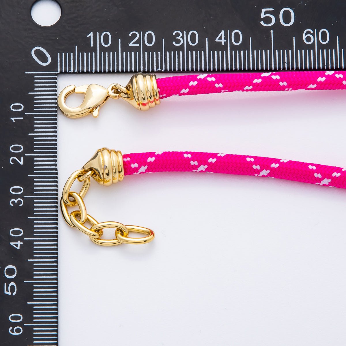 18K Gold Filled 5mm Orange, Pink Summer Sport Cord Chain 19 Inch Necklace with Extender | WA - 3504 WA - 3609 - DLUXCA