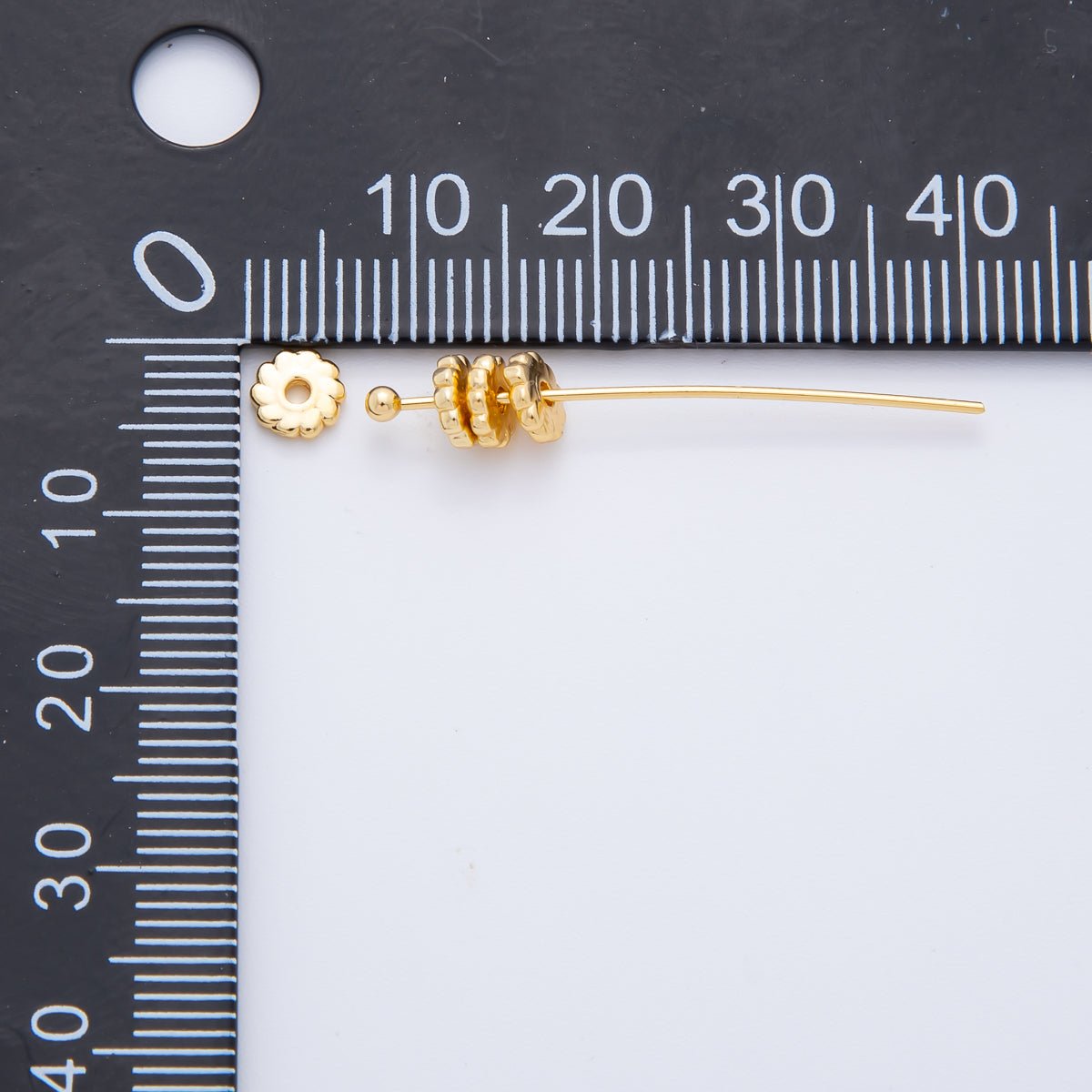 18K Gold Filled 5mm Tiny Flower Donut Floral Spacer Bead | AF - A1082 - DLUXCA