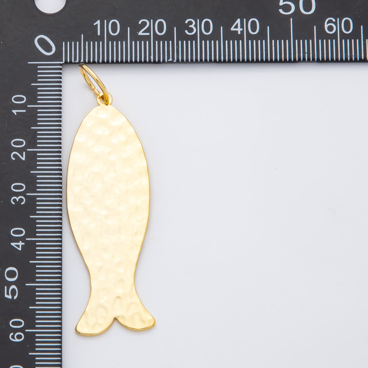 18K Gold Filled 61.6mm Minimalist Sardine Nautilus Fish Charm | AF1312 - DLUXCA
