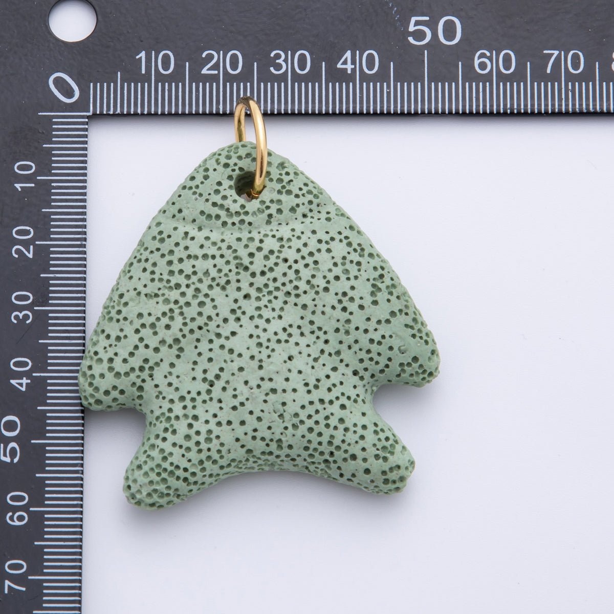 18K Gold Filled 63mm Lava Stone Triangle Sea Fish Charm | AH893 - AH896 - DLUXCA