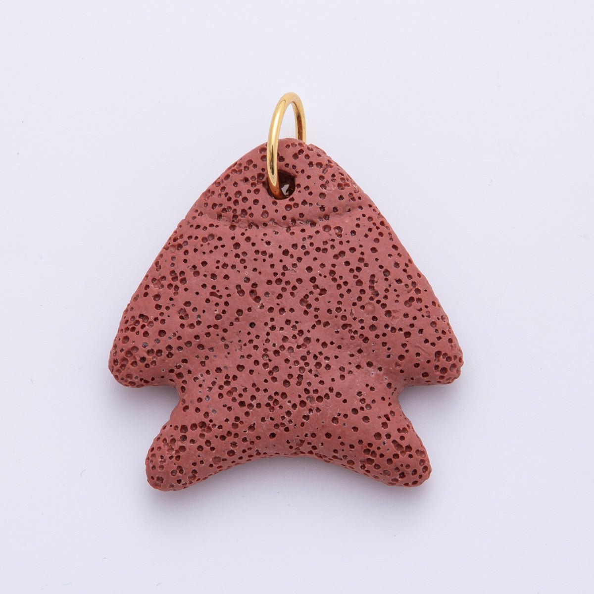 18K Gold Filled 63mm Lava Stone Triangle Sea Fish Charm | AH893 - AH896 - DLUXCA