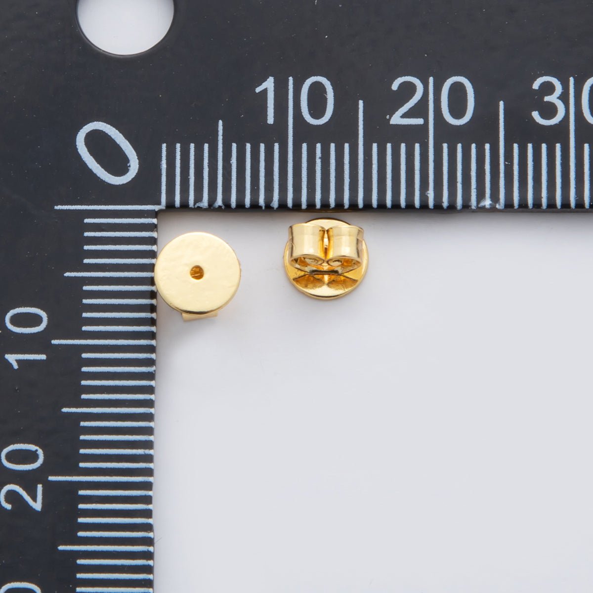 18K Gold Filled 6.4mm Minimalist Round Friction Earring Backs Set Findings | Z1390 - DLUXCA