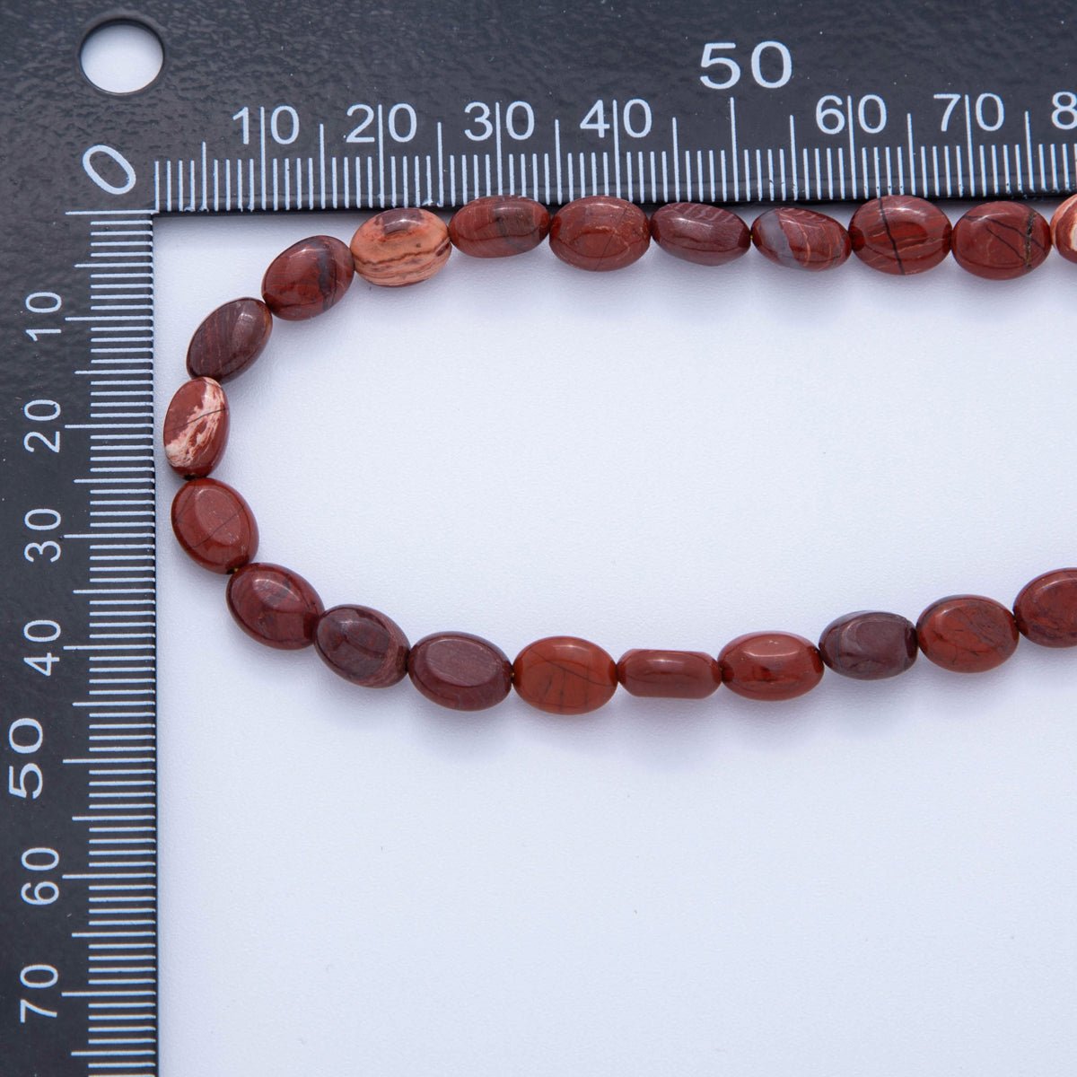 18K Gold Filled 6.5mm Red Carnelian Gemstone Oblong Oval Gemstone Bead 15.5 Inch Handmade Necklace | WA - 3284 - DLUXCA
