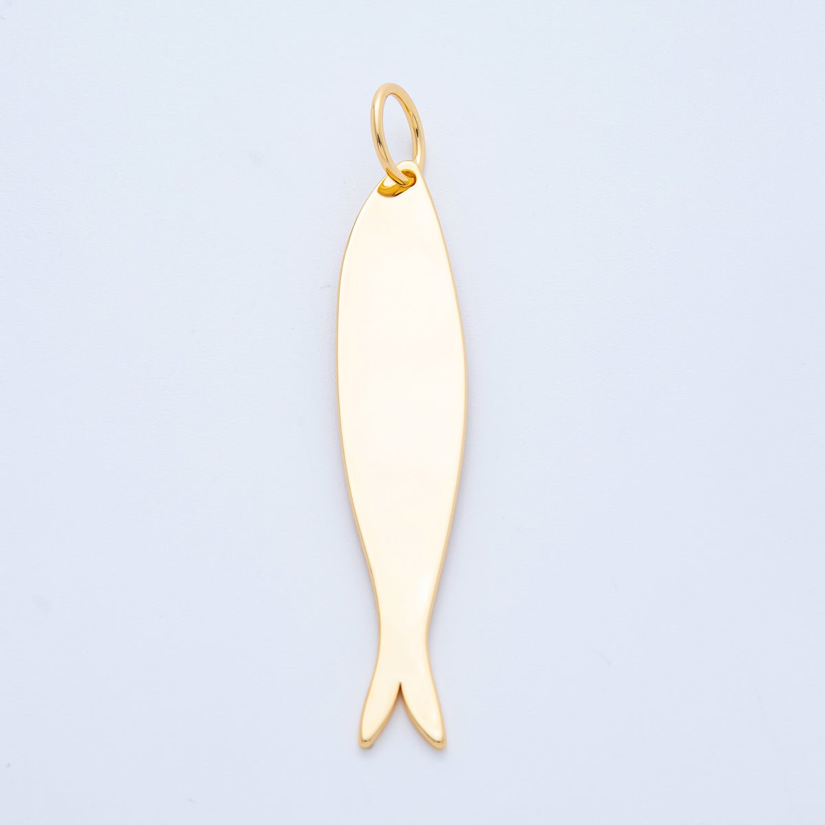 18K Gold Filled 67mm Minimalist Under the Sea Long Fish Charm | N - A1347 - DLUXCA