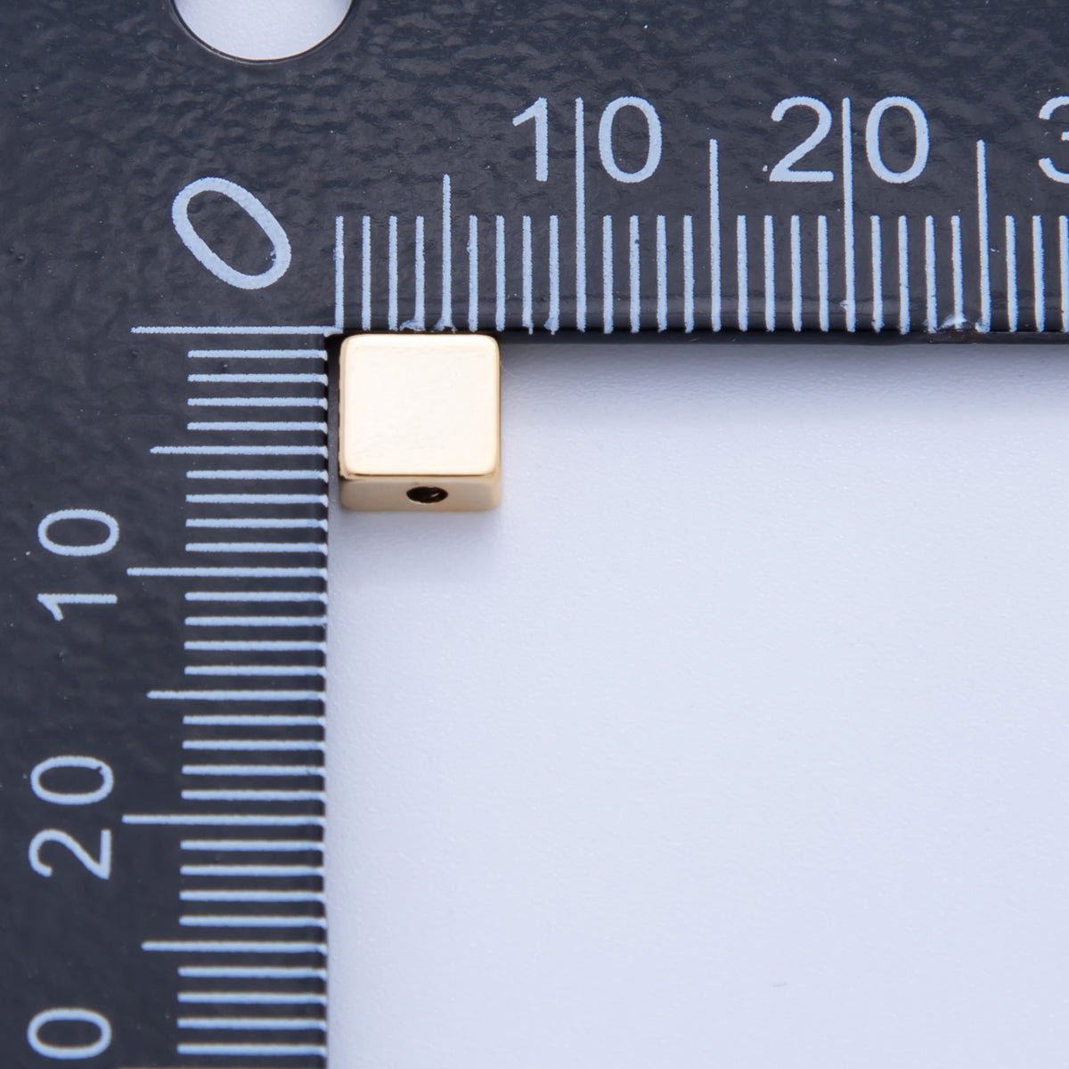18K Gold Filled 6mm Minimalist Square Thin Bead Set by 10 Pieces | B745 - DLUXCA