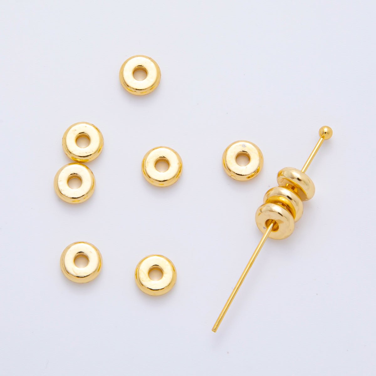 18K Gold Filled 6mm Tiny Donut Spacer Bead | AF - A1079 - DLUXCA