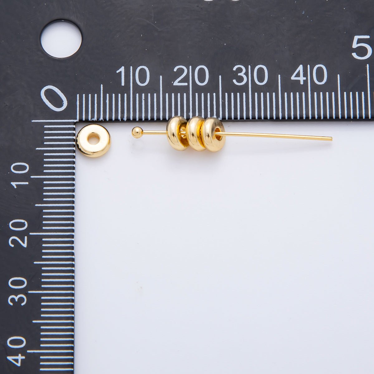 18K Gold Filled 6mm Tiny Donut Spacer Bead | AF - A1079 - DLUXCA