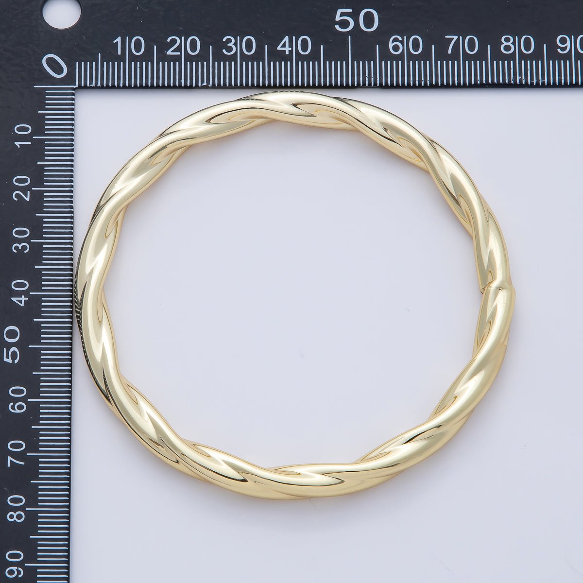 18K Gold Filled 6mm Twisted Rope Minimalist Bangle Bracelet | WA - 3483 - DLUXCA