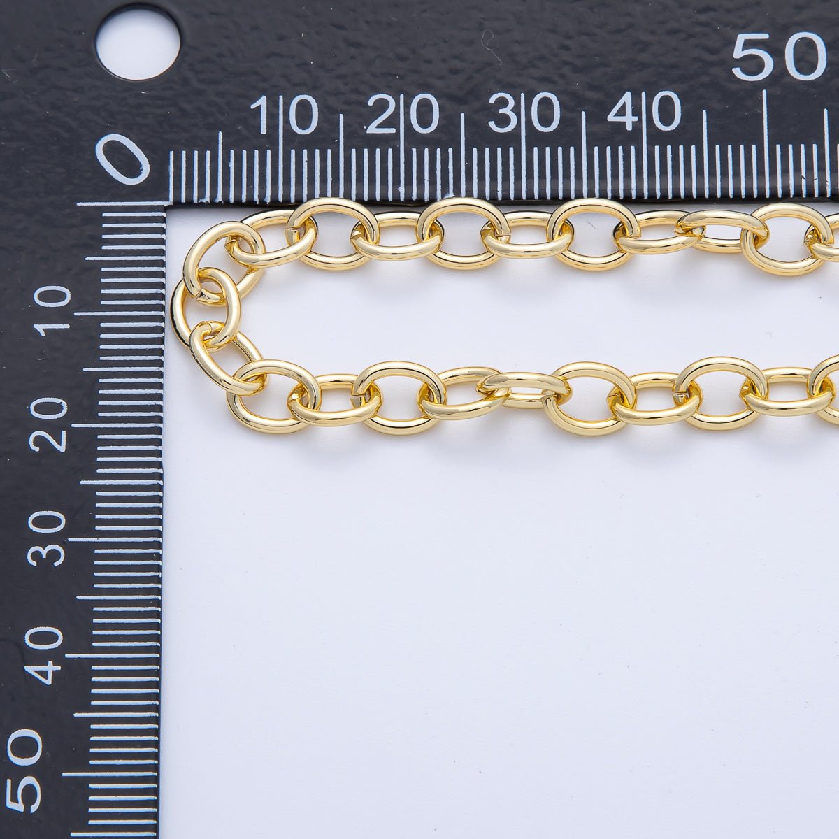 18K Gold Filled 6mm x 7.8mm Minimalist Cable Unfinished Chain by Yard | Roll - 1809 - DLUXCA