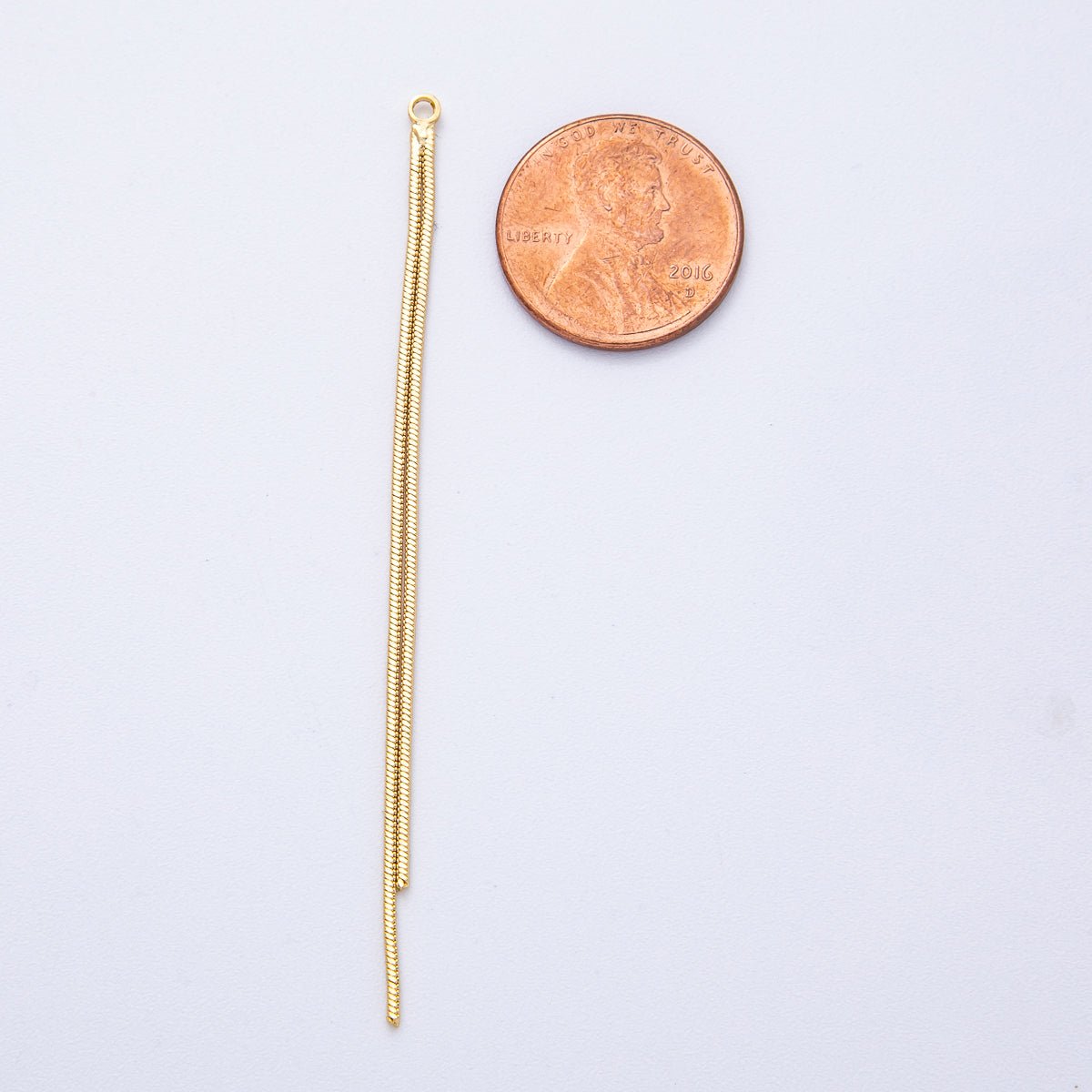 18K Gold Filled 73mm Minimalist Double Snake Chain Tassel Finding Fringe Jewelry | Z1642 - DLUXCA