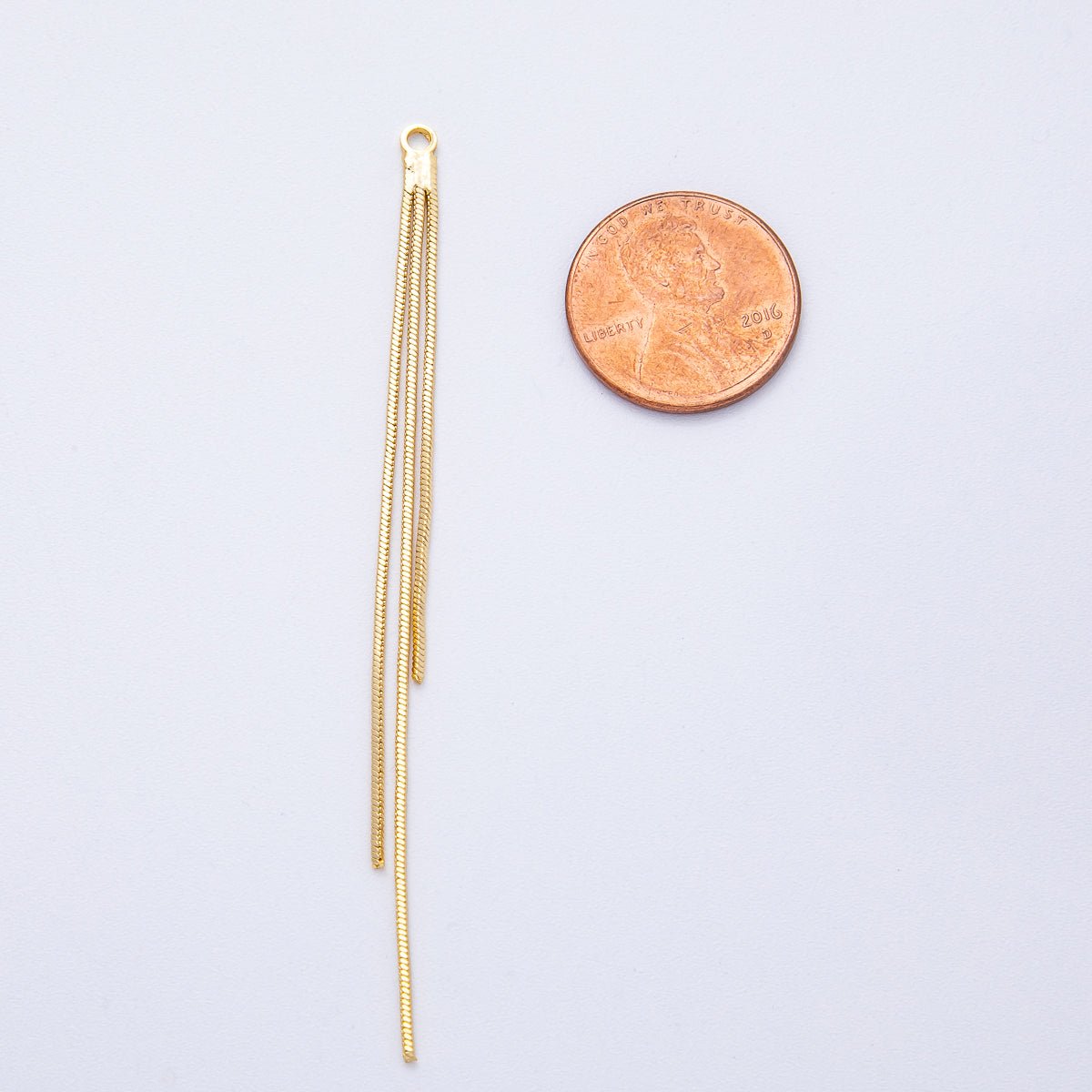 18K Gold Filled 78mm Minimalist Triple Cocoon Snake Chain Tassel Finding Fringe Jewelry | Z1641 - DLUXCA