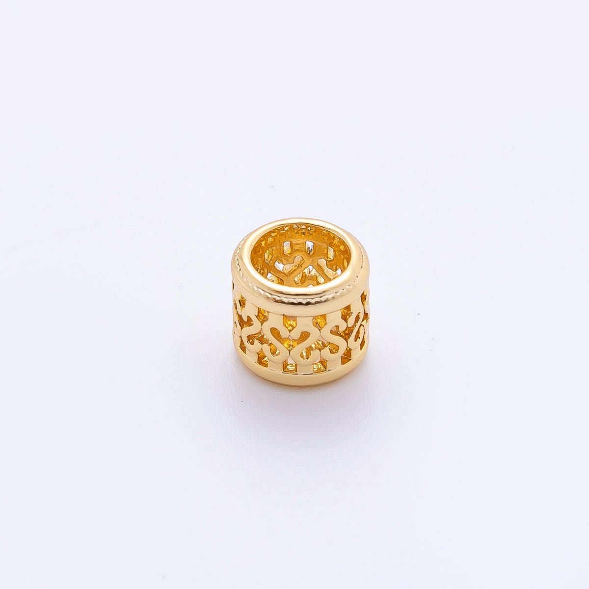 18K Gold Filled 7mm $ Dollar Filigree Geometric Tube Spacer Bead | AF1093 - DLUXCA