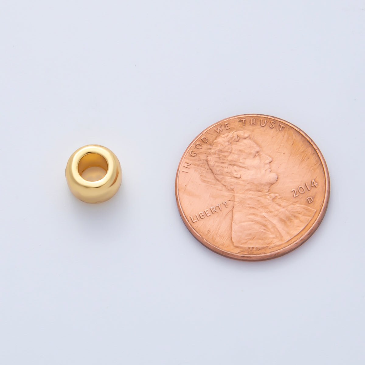 18K Gold Filled 7mm Minimalist Rondelle Spacer Bead | B536 - DLUXCA