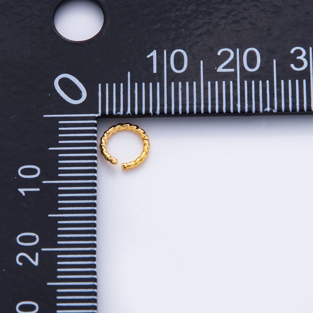 18K Gold Filled 7mm x 1mm Twisted Edged Croissant Jump Ring Findings by Set | Z1599 - DLUXCA