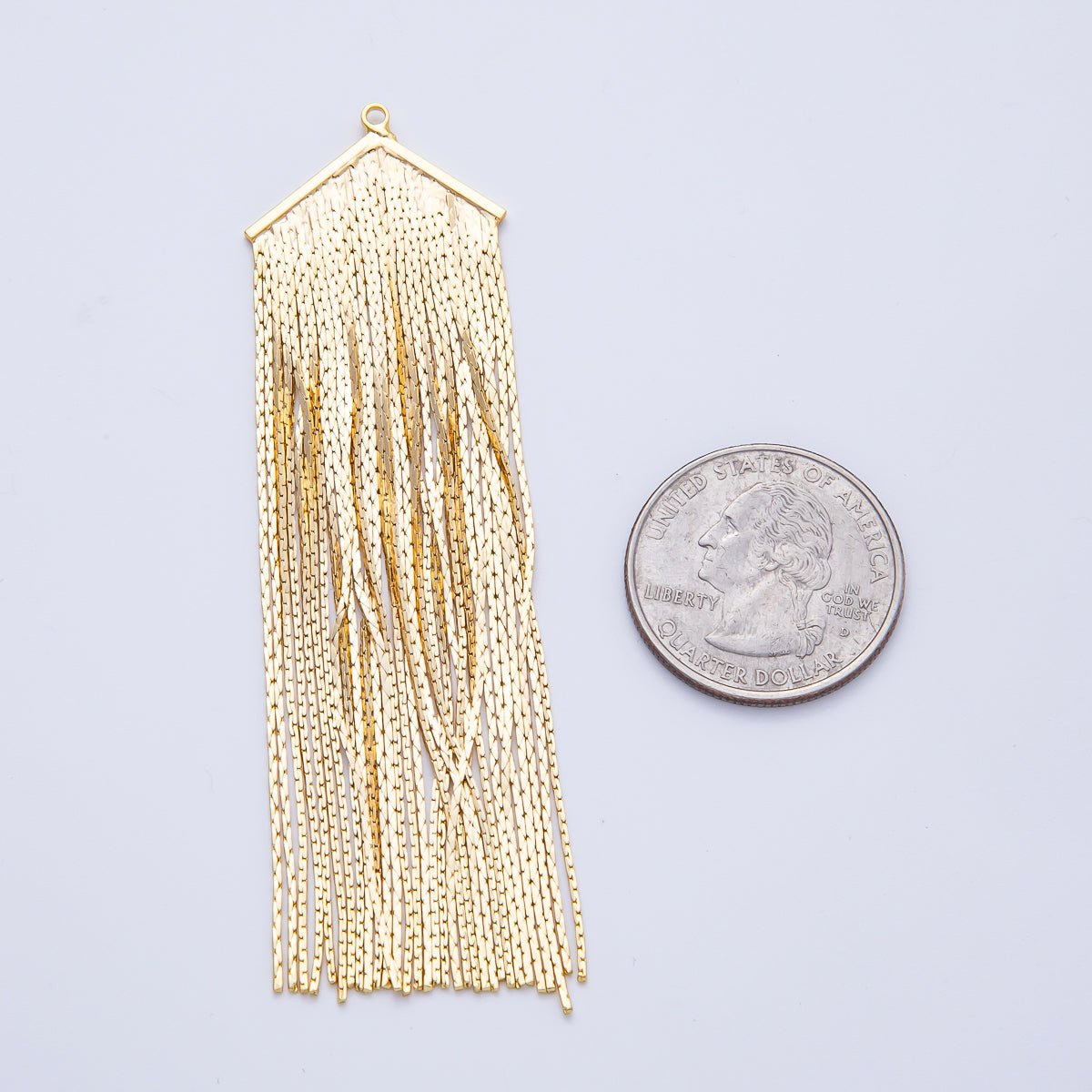 18K Gold Filled 85mm Geometric Snake Chain Tassel Finding Fringe Jewelry | Z1643 - DLUXCA