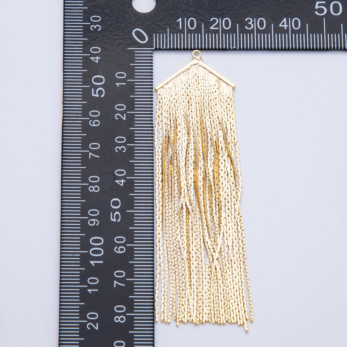 18K Gold Filled 85mm Geometric Snake Chain Tassel Finding Fringe Jewelry | Z1643 - DLUXCA
