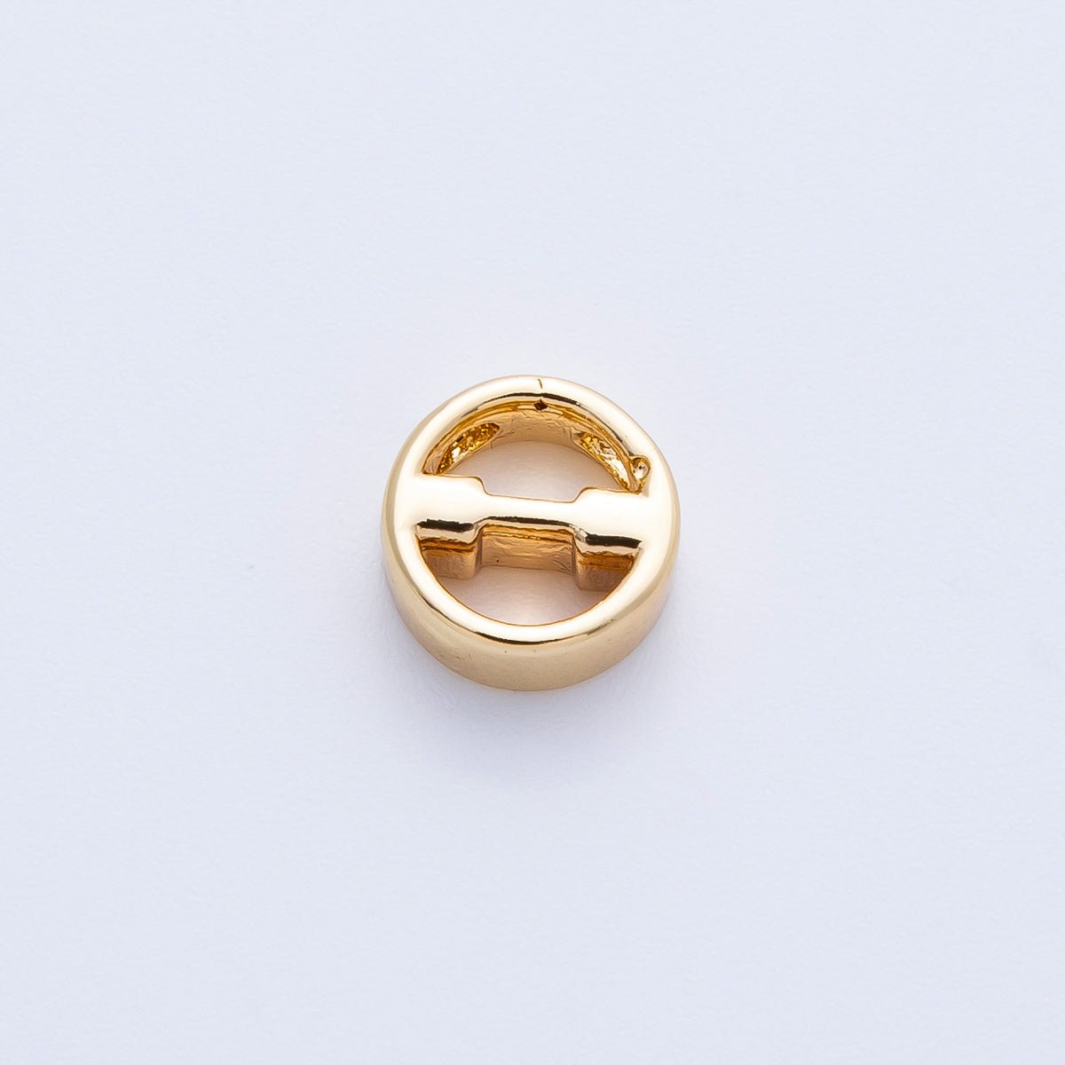 18K Gold Filled 8mm Minimalist Gold Alphabet and Greek Letter Bead in Gold & Silver | B700 - B900 - DLUXCA