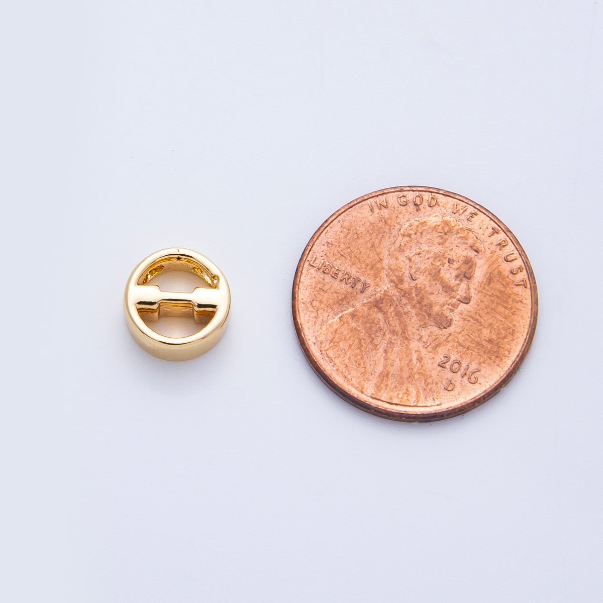 18K Gold Filled 8mm Minimalist Gold Alphabet and Greek Letter Bead in Gold & Silver | B700 - B900 - DLUXCA