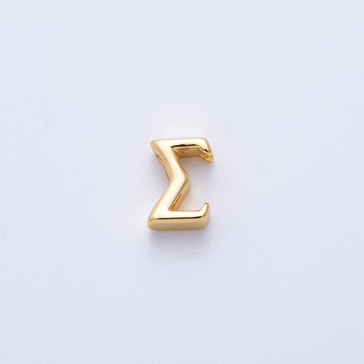 18K Gold Filled 8mm Minimalist Gold Alphabet and Greek Letter Bead in Gold & Silver | B700 - B900 - DLUXCA