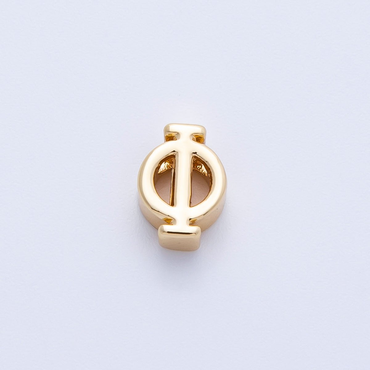 18K Gold Filled 8mm Minimalist Gold Alphabet and Greek Letter Bead in Gold & Silver | B700 - B900 - DLUXCA