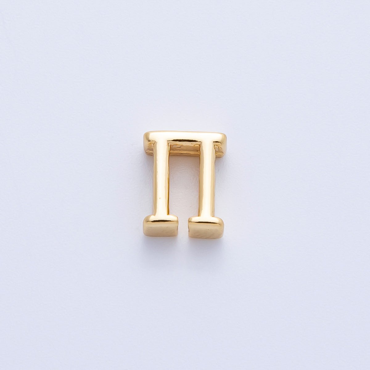 18K Gold Filled 8mm Minimalist Gold Alphabet and Greek Letter Bead in Gold & Silver | B700 - B900 - DLUXCA