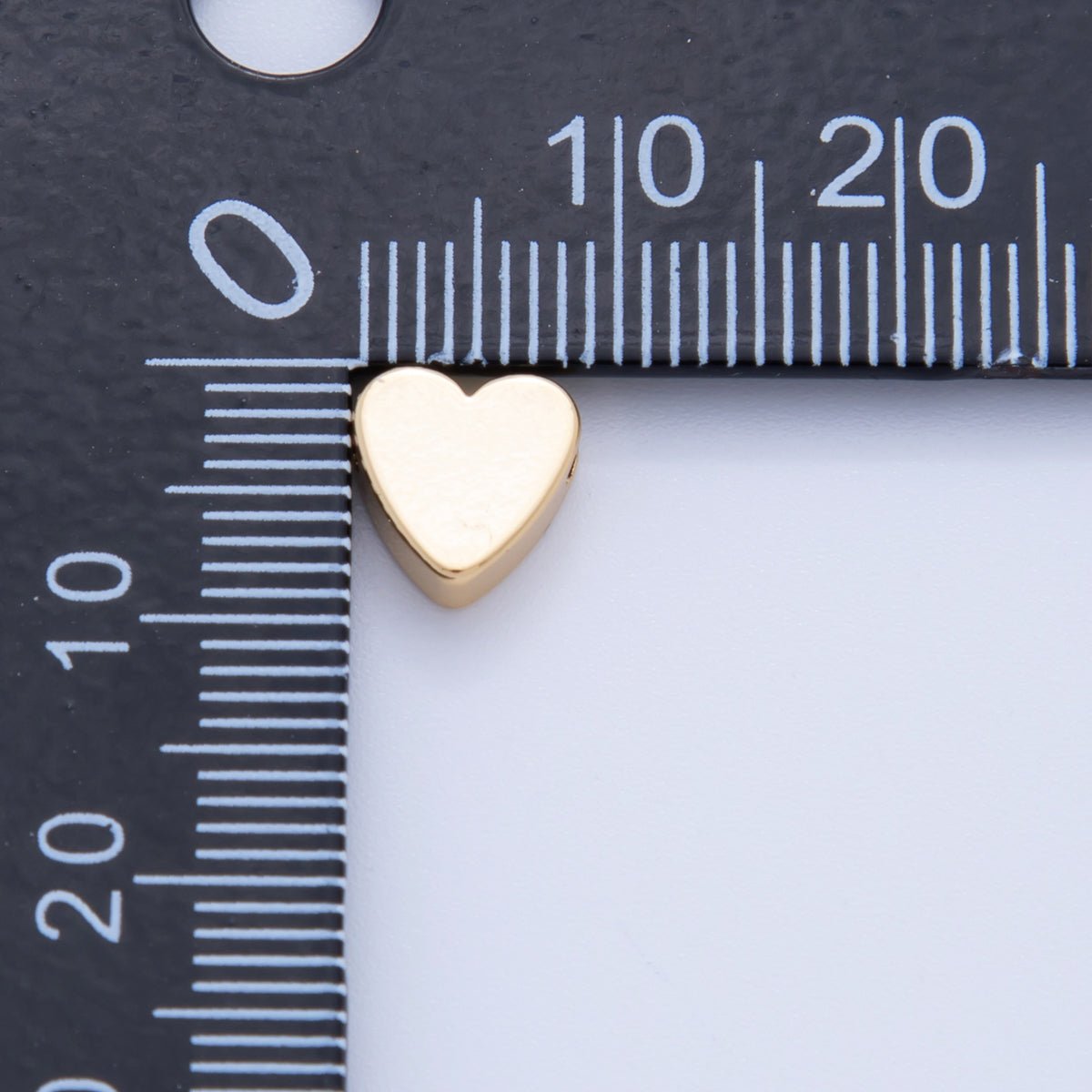 18K Gold Filled 8mm Minimalist Heart Spacer Bead | B115 - DLUXCA