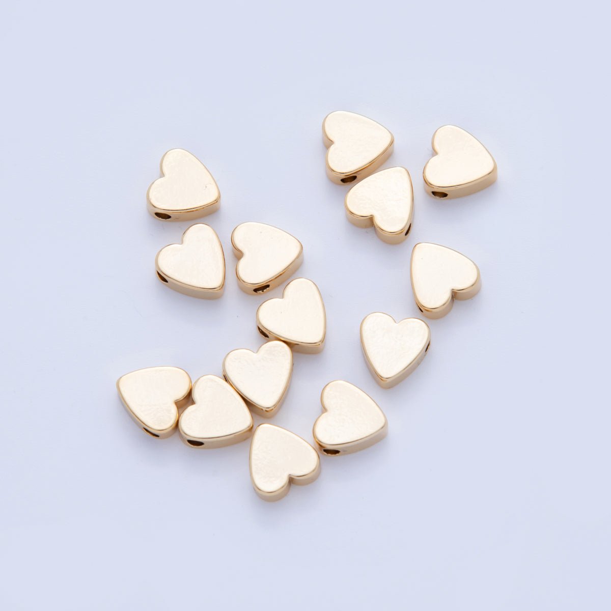 18K Gold Filled 8mm Minimalist Heart Spacer Bead | B115 - DLUXCA