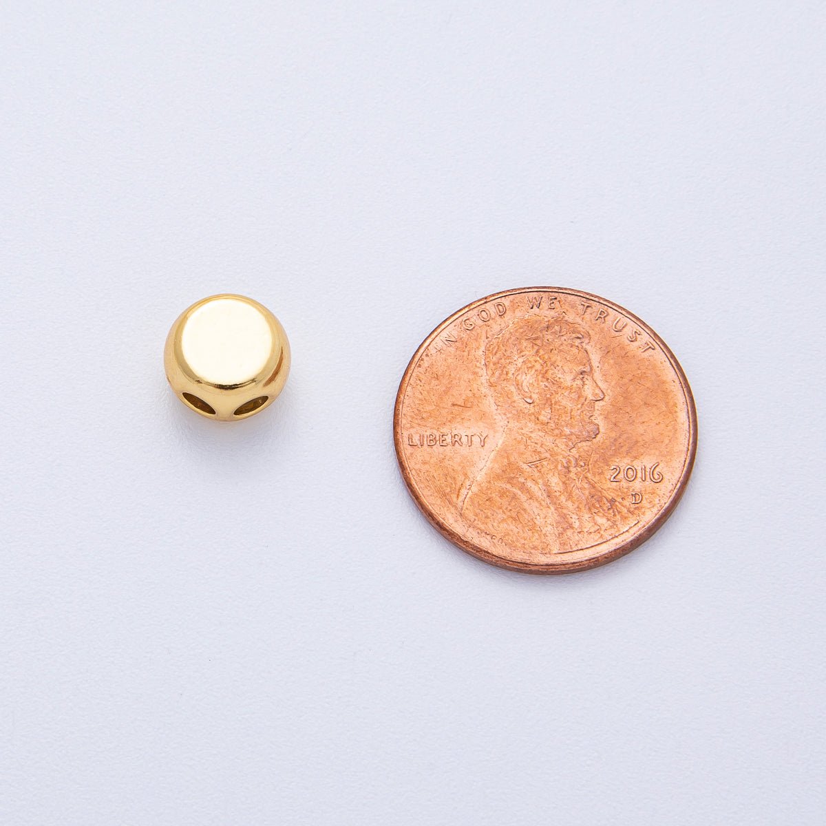 18K Gold Filled 8mm Round Double Hole Adjustable Rubber Stoper Bead | Findings - 00064 - DLUXCA