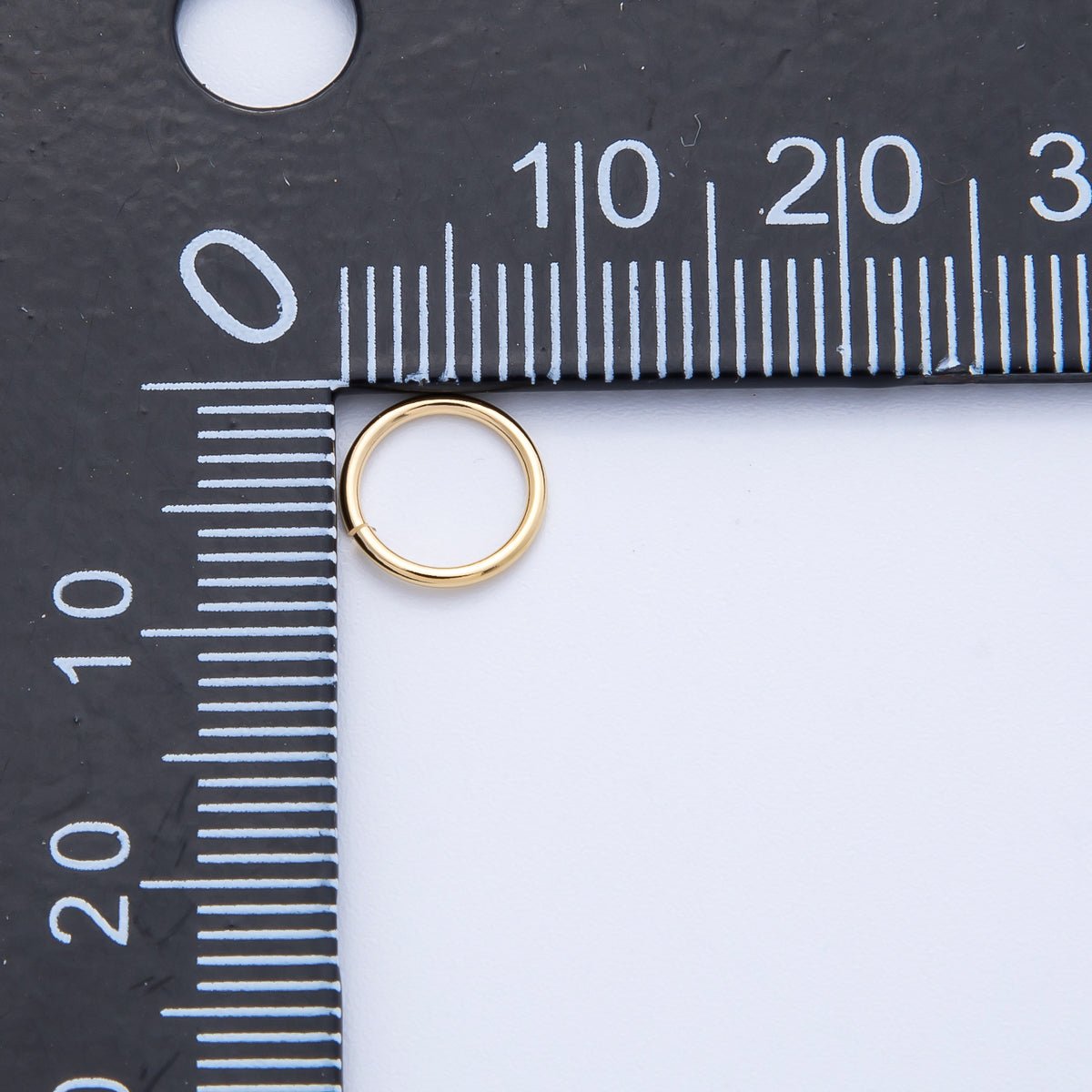 18K Gold Filled 8mm x 0.8mm Jump Ring Findings Set by 10 Pieces | Findings - 00060 - DLUXCA