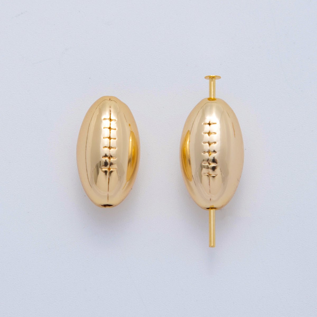 18K Gold Filled 9.5mm Football Sports Equipment Bead | B826 - DLUXCA