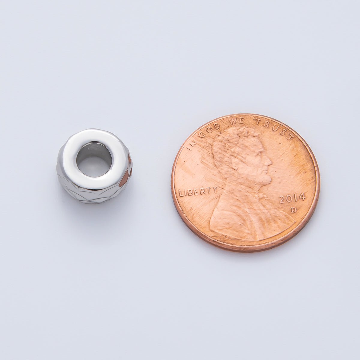 18K Gold Filled 9.6mm Minimalist Textured Spacer Bead | B537 - DLUXCA