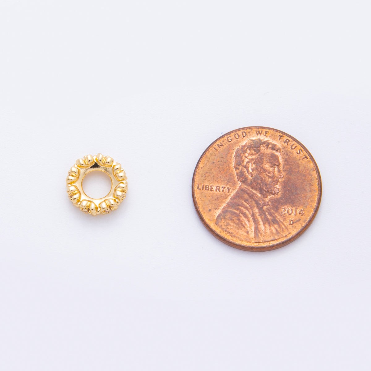 18K Gold Filled 9mm CZ Daisy Flower Thin Bead Spacer | AF1042 - DLUXCA