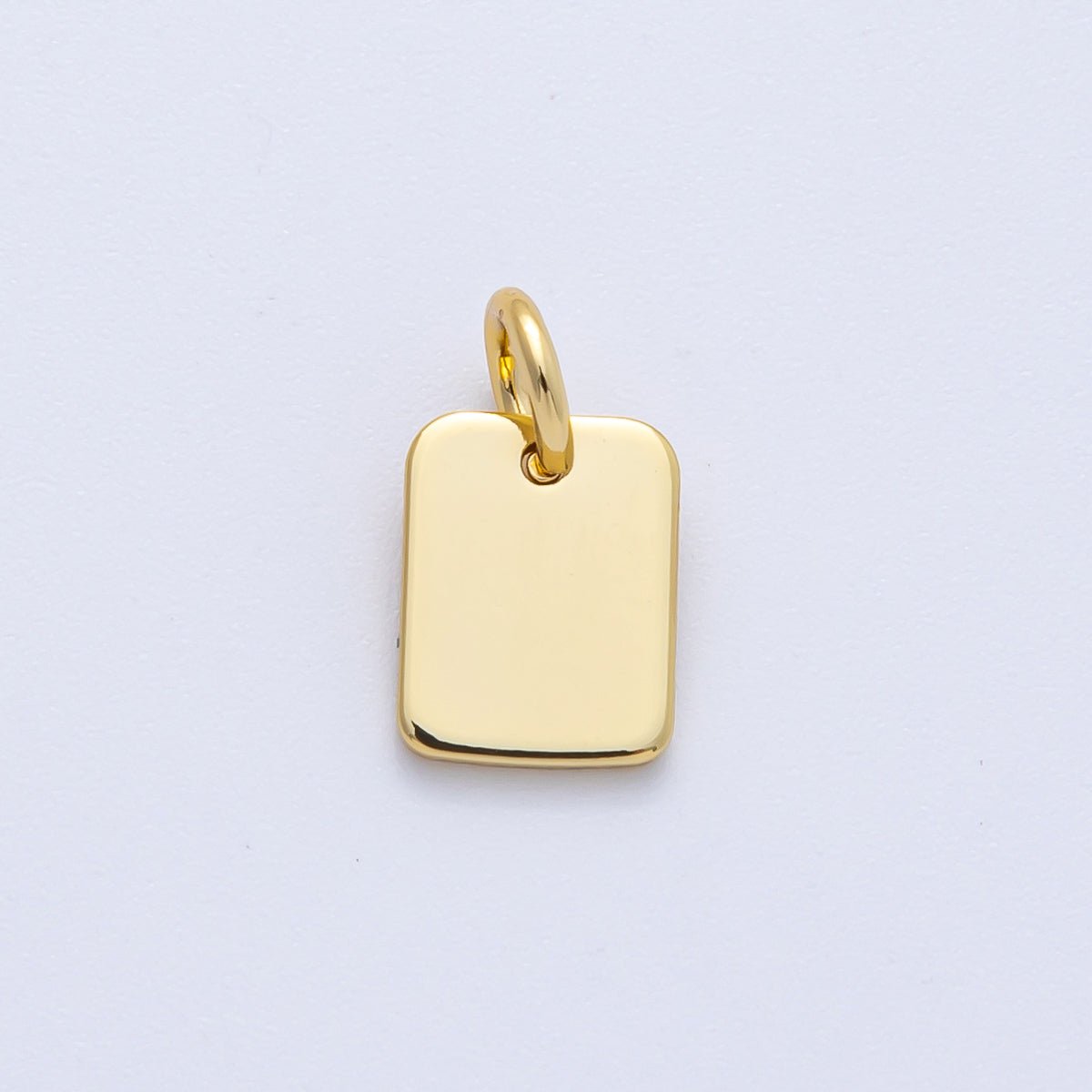 18K Gold Filled 9mm Mini Minimalist Rectangular Charm | AK152 - DLUXCA