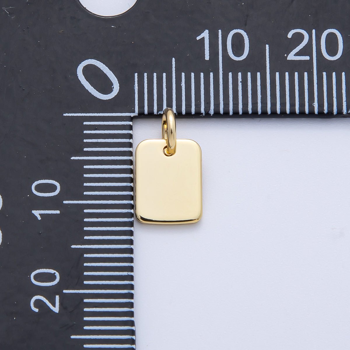 18K Gold Filled 9mm Mini Minimalist Rectangular Charm | AK152 - DLUXCA
