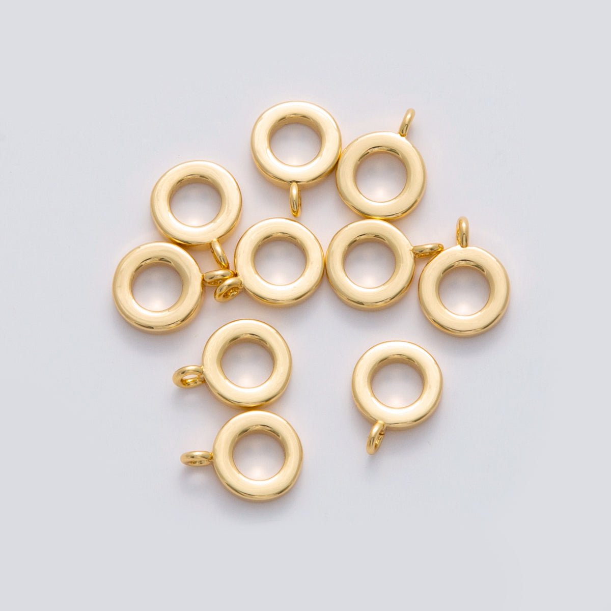 18K Gold Filled 9mm Minimalist Open Round Charm Finding | Z1163 - DLUXCA