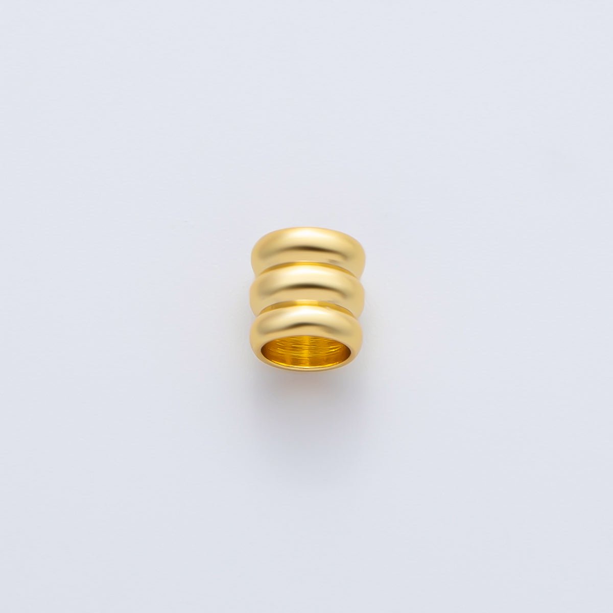 18K Gold Filled Alloy 6mm Triple Band Tube Spacer Bead in Gold & Silver 10pcs | B270 - DLUXCA