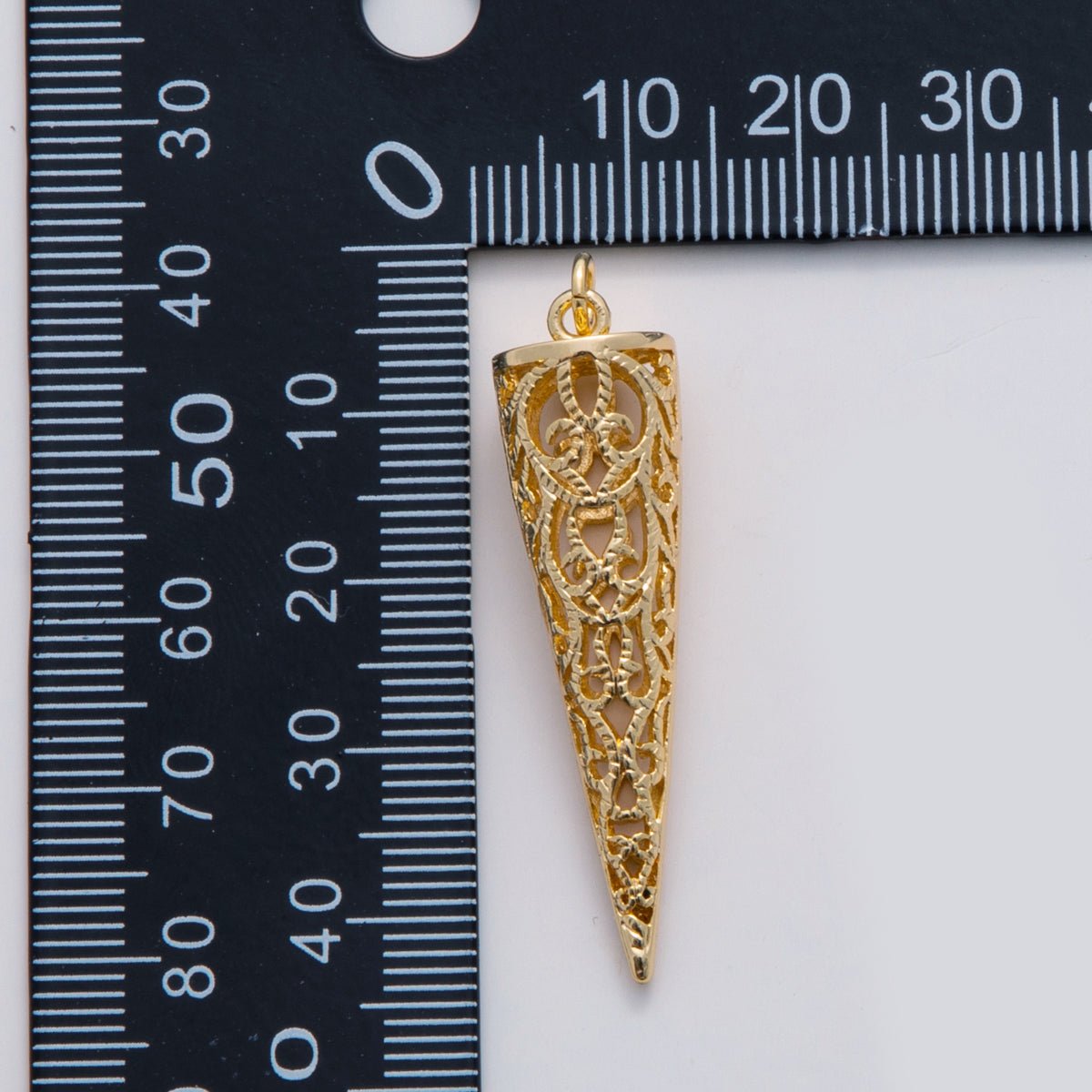 18K Gold Filled Artisan Filigree Triangle Charm | C308 - DLUXCA