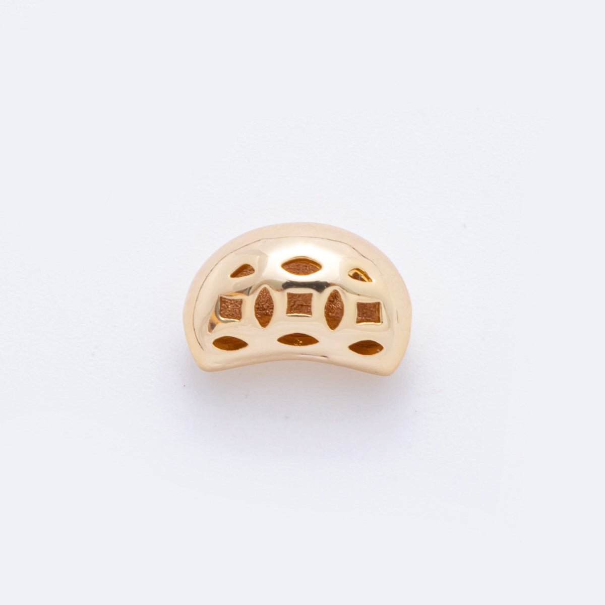 18K Gold Filled Bean Curved Filigree Minimalist Bead | AF1045 - DLUXCA