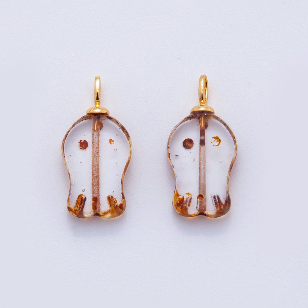 18K Gold Filled Blue, Purple, Green, White, Brown, Red Acrylic Fish Drop Charm | AF716 - AF718 - DLUXCA