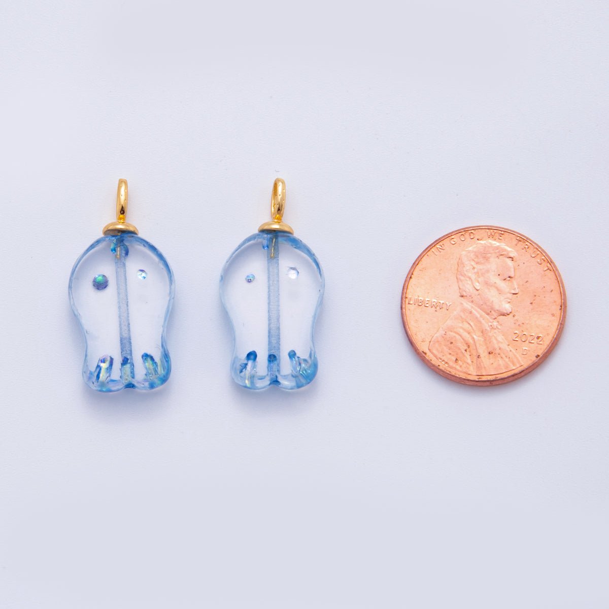 18K Gold Filled Blue, Purple, Green, White, Brown, Red Acrylic Fish Drop Charm | AF716 - AF718 - DLUXCA
