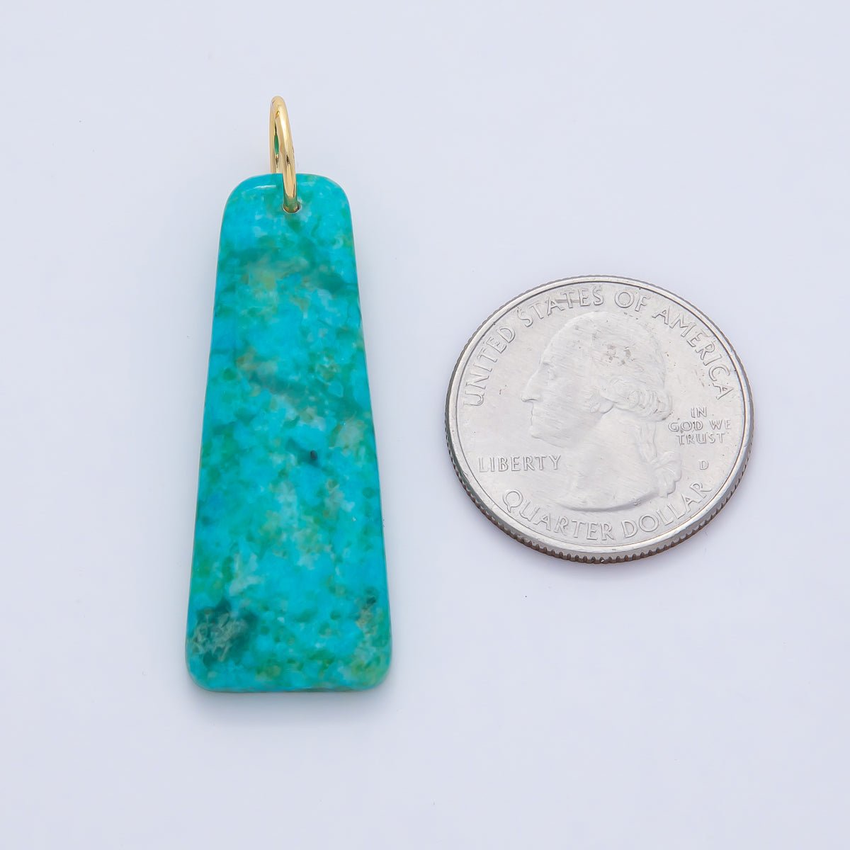 18K Gold Filled Boho Gemstone Bar Pendant – Turquoise & Multicolor Stone Charms| AF1495 - DLUXCA