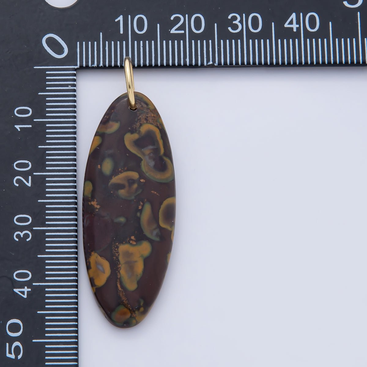 18K Gold Filled Boho Natural Oval Gemstone Pendant – Green, Brown & Multicolor Stone Charms AF1593 - DLUXCA