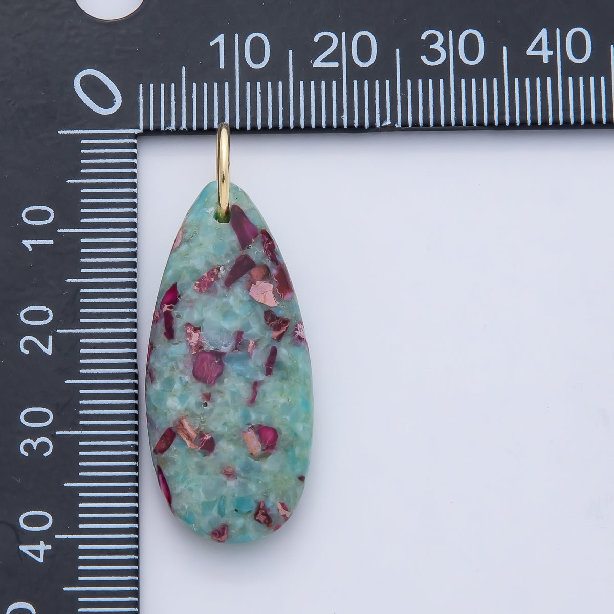 18K Gold Filled Boho Teardrop Stone Pendants Turquoise Dyed Gemstone Charms AF1497 - DLUXCA