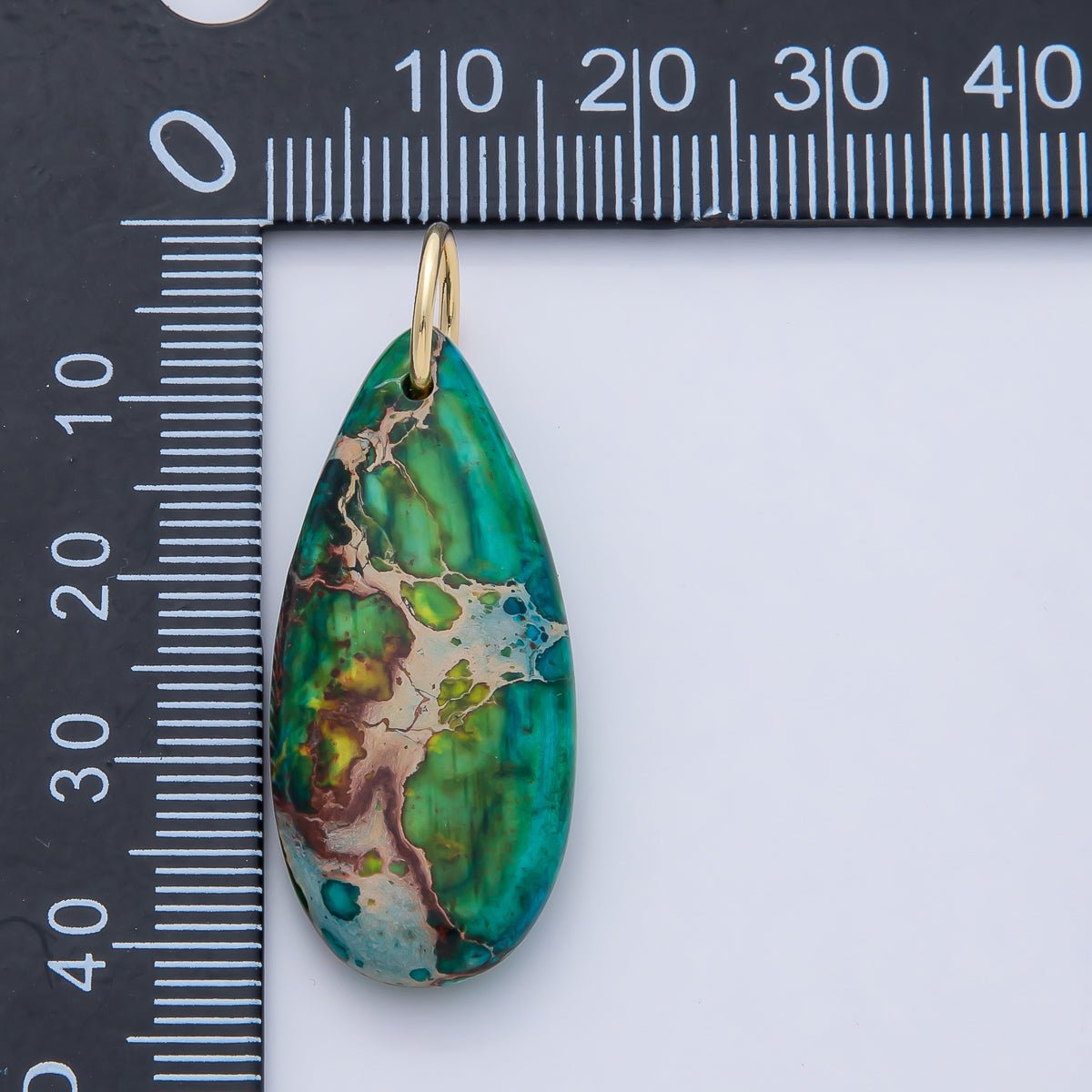 18K Gold Filled Boho Teardrop Stone Pendants Turquoise Dyed Gemstone Charms AF1497 - DLUXCA