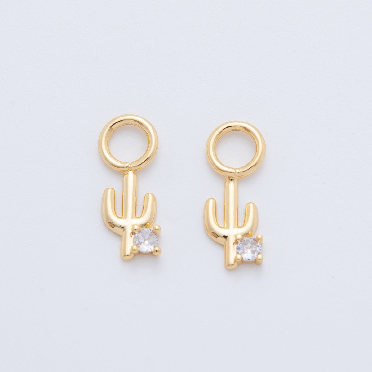18K Gold Filled Cactus Plant Add - On Drop Earring Charm | AF734 - DLUXCA
