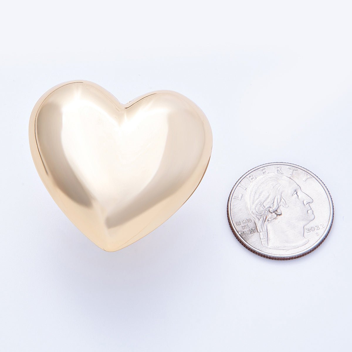 18K Gold Filled Chubby Sideways Minimalist Heart Statement Ring | Rings - 00052 - DLUXCA